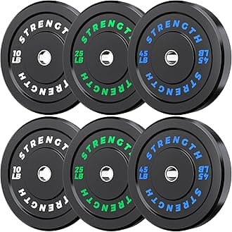 Rendpas Olympic Bumper Plates Set - Virgin Rubber Weights for Strength Training 160LB-Set