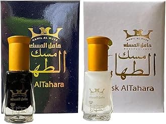 Musk Al Tahara 100% Pure Altahara Perfume thick oil Arabian Fragrance Body Oil Black & White 6ml each