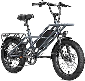 20" Fat Tire Electric Bike for Adults 750W/1200W Peak Motor E Bike 28 MPH 70 Miles Long Range Ebikes with 48V Removable Battery 7 Speed Mountain Ebike Commuter Electric Bicycle