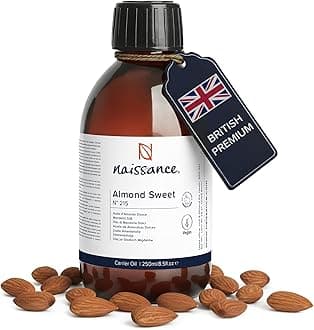 Sweet Almond Oil (no. 215) 250ml – for Skin, Hair, Massage, Nails, Cuticles, Ears, Face, Body - Natural Skin Care, Carrier Oil for Aromatherapy