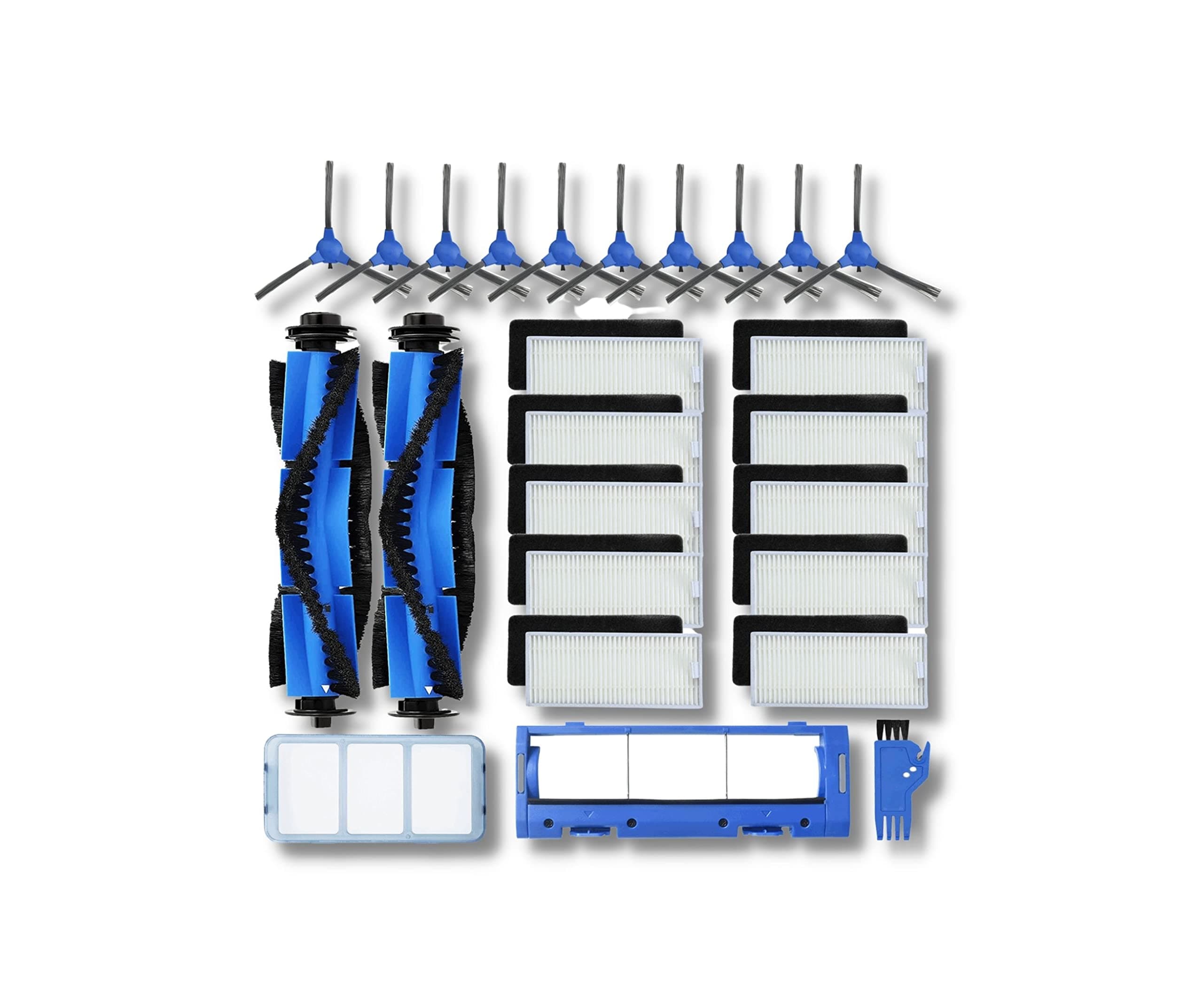 25-Pack Replacement Part Accessories Compatible for Eufy RoboVac 11S, RoboVac 15C, RoboVac 30, RoboVac 30C, RoboVac 12, RoboVac 35CPrimary/Filters, Side Brushes,Roller Brushes/Guard