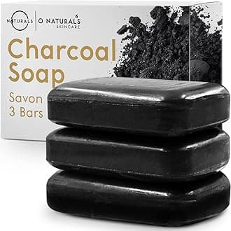 Activated Carbon Black Soap Solid Shower Gel Natural Cosmetics Shower Soap Vegan Black Bar Soap Peppermint Oil Skin Cleaner Body Face and Hand Shea Butter Men Women 342 g
