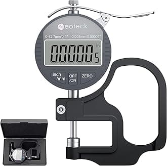 Neoteck Digital Thickness Gauge 0.5 inch/12.7mm, 0.00005"/ 0.001mm, Thickness Meter Precise Electronic Micrometer with LCD Display