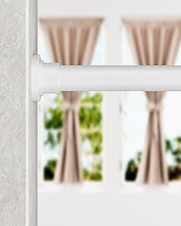 Heavy Duty Tension Shower Curtain Rod 28-42 Inches for Bathroom, Window, Non-Slip, Adjustable with Strong Spring Pole for Closet, Doorway, No Rust, No Drilling, White