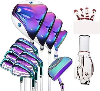 Complete Golf Clubs for Women, Golf Clubs Set, Golf Learning Training Set, Carbon Shaft 12 Clubs, With Cue Bag