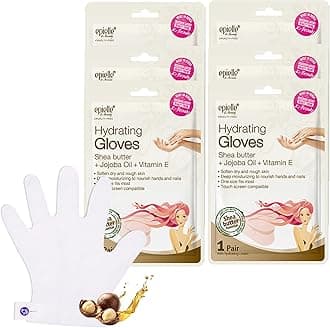 Epielle Hydrating Hand Mask 6 Pairs, Relieve and Soften with Shea Butter & Jojoba Oil, Deep Moisturizing Gloves for Dry, Cracked Hands, Self Care Gifts for Women, Spa Kit, Easter Basket Stuffers