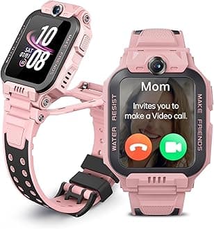Kids Watch Phone Z7 [4G Cellular + GPS + Health], HD Video & Voice Call, GPS Enabled with 14 Days Historical Track, Kids Emotion Detector, HeartRate, Body Temp., SPO2 (Pink)