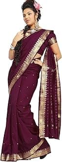 Womens Indian Ethnic Traditional Banarasi Art Silk Saree Sari Wrap Fabric Dress Drape