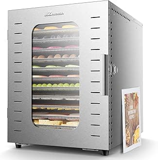 Commercial Large 12 Trays Food Dehydrator, Usable Area up to 22.67ft², 1200W Full Stainless Steel Dryer Machine, up to 190℉ Temperature, for Meat, Fruit, Veggies, Beef, Herbs, Pet Foods