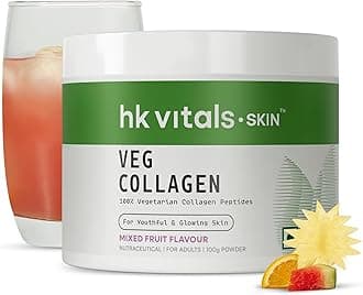 HK VitalsVeg Collagen Supplement Powder (Mixed Fruit, 100g) | Collagen Peptides with Vitamin C, E | For Healthy Skin, Hair & Nails