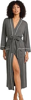 HEARTNICE Womens Cotton Robe, Soft Kimono Spa Knit Long Bathrobe Lightweight Loungewear