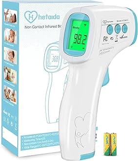 Digital Thermometer for Adults and Kids, No Touch Forehead Thermometer for Baby, 2 in 1 Body Surface Mode Infrared Thermometer with Fever Alarm and Instant Accuracy Readings