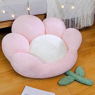 Goodliest Flower Seat Cushion Cute Floor Pillow Thickened Flower Shape Floor Pillows Seating for Adults Floor Cushions for Relax Yoga Meditation Pink 21.65" x 21.65"