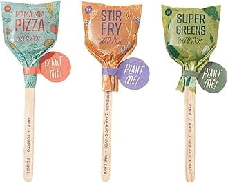Modern Sprout Seed Lollipops, Garden Seed Packet, Indoor Garden or Outdoor Plants, Organic Seeds, Culinary Vegetable and Herb Mix, 10 Pack