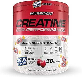 Creatine Powder, Jolly Rancher Cherry- Increases Strength, Lean Muscle Mass & Endurance, Micronized Creatine for Fast Absorption, 5g Creatine per Serving, 50 Servings