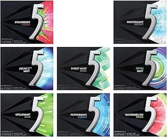 Generic 5 Gum Chewing Gum 5 Calories – Sugar-Free Assorted Flavor (6 Pack) – 15 Sticks Per Pack – Get 6 Out of 8 Flavors
