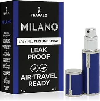 Milano Luxurious Portable Refillable Fragrance Atomizer, Blue