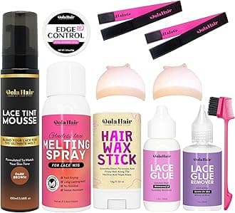 Dolahair Lace Glue Kit - Complete Set with Lace Tint Mousse, Wig Installation & Melting Spray (Dark Brown)