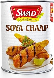 Swad Canned Soya Chaap In Brine | High In Protein | Delicious And Nutritious | Gluten-Free, Vegan & Ready-To-Eat | Perfect For Curries, Grilling, And Bbq | 850 Gram (Pack Of 1)