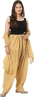 Woman's Plain Cotton SEMI Patiala Salwar with Dupatta|| Free Size || Plain Patiala || SEMI Patiala Pants || Solid Cotton Patiala || Patiyala