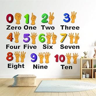 StickMe 'Numbers from 0 to 10 - Kids - Learning - Education - Nursery School - Kinder Garden - Baby Wall Sticker' -SM648 (Multi Colour, Vinyl - 100cm X 80 cm)-Self-Adhesive