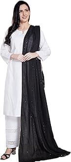 RANI SAAHIBA Women's Cotton Embroidered Dupatta