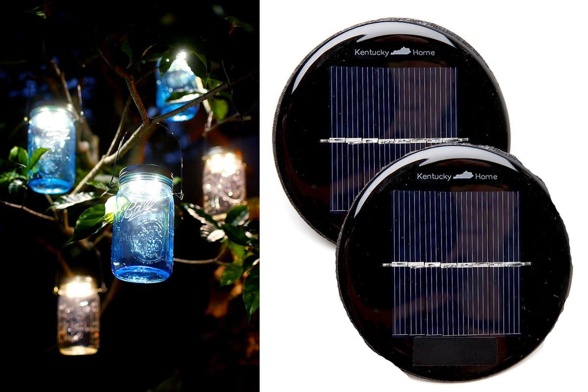 2 Pack - WIDE MOUTH Solar Mason Jar Lid Insert - LED Mason Jar Solar Light for Glass Mason Jars and Garden Decor Solar Lights
