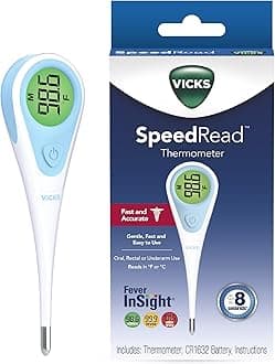 SpeedRead Digital Thermometer for Baby, Kids & Adults, Color-Coded Readings, Oral, Baby Rectal Thermometer or Under The Arm, Water Resistant