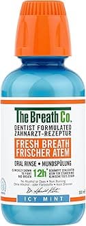The Breath Co. Alcohol Free Mouthwash. Dentist Formulated Oral Rinse for 12 Hours of Fresh Breath, ICY Mint Flavour, 300 ml