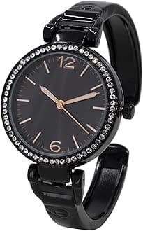 Blekon Original Mother of Pearl Cuff Bracelet Watch for Women with 31mm case Japanese Quartz Movement Metal hinged Bangle Style Cuff Wrist Watch for Ladies…