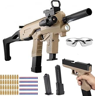 Two Modes Toy Gun Shell Ejecting Rifle for Ages 8-13 Boys Kids with 50 Soft Bullets 32 Shells 2 Clips Soft Bullet Toy Guns Outdoor Shooting Games Christmas Halloween Birthday Gifts 8+