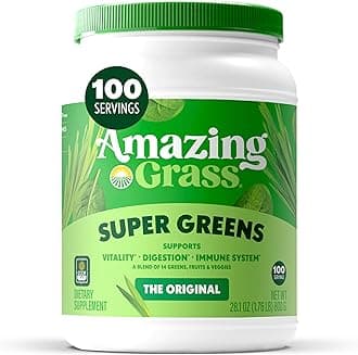 Greens Blend Superfood: Super Greens Powder with Spirulina, Alfalfa, Beet Root Powder, Digestive Enzymes, Prebiotics & Probiotics, Original, 100 Servings (Packaging May Vary)