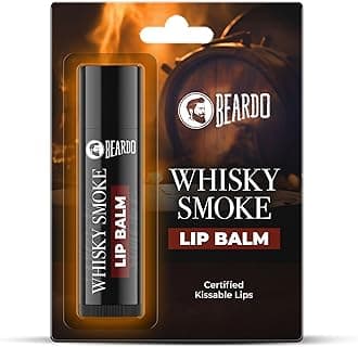 Beardo Whisky Smoke Lip Balm for Men, 4g| Moisturizes & Soothes Dry, Cracked & Chapped Lips | Enriched with Vitamin E, Shea Butter & Coffee | Non Glossy | Non Tinted Lip Balm for Dark Lips | Lip Balm for Men