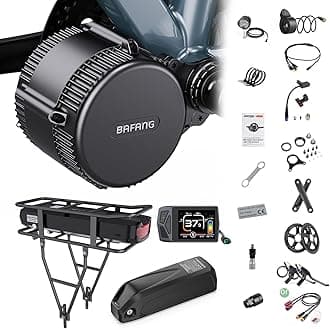 BAFANG 500/750/1000W Mid Drive Kit - 36V/48V/52V BBS02B CAN Bus Electric Bike Conversion Kit Ebike Conversion Kit for 68-73/100/120MM Mountain Bike Road Bike with Ebike Display & Battery (Optional)