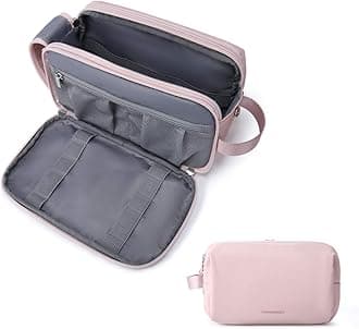 BAGSMART Toiletry Bag for Men Travel Toiletry Organizer Dopp Kit Waterproof Shaving Bag for Toiletry Accessories Door Room Essentials, Pink