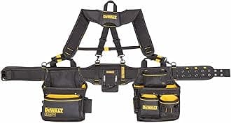 Professional Tool Belt Organizer With Suspenders and 25 Pockets, Heavy Duty Construction (DWST540602)