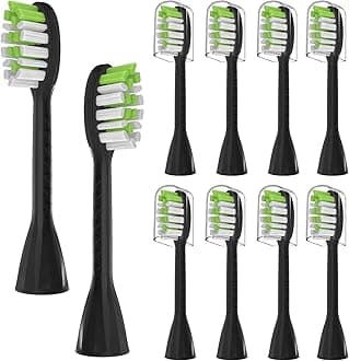 Replacement Toothbrush Heads for Philips One Series Sonicare Battery Toothbrush BH1022/07, 10 Count Replacement Toothbrush Heads with Cover Compatible with BH1022/07,Black