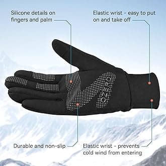OZERO Winter Touchscreen Gloves for Men: Warm Running Gloves Windproof Water Resistant - Lightweight Thermal Glove for Hiking Cycling Driving