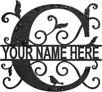 Custom Metal Name Sign Metal Wall Art Split Letter Monogram Wall Decor Family Name Sign Personalized Wedding Gift Fire Pit Sign Outdoor Decor