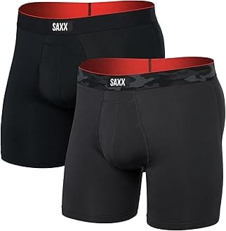 SAXX Underwear Co.Men's Underwear with Pouch Multi Sport Mesh Boxer Brief Fly 2Pk, Remote Camo Wb/Black, XX-Large