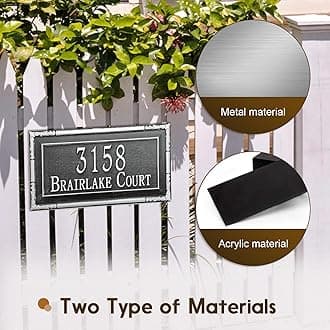 Personalized Address Plaque Sign Cast Metal - Custom House Number Plaque Sign,House Address Numbers for House Address Outside,Store,Yard,Garage,Apartment,Thick Rust-Free,Fade Resistant,Any Font (12''