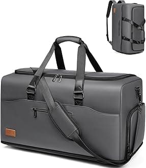 Duffle Bag for Travel,55L Travel Bag for Men with Shoe Compartment,Water Resistant Overnight Weekender Bag with Expandable, Grey, M, Fashion, Business, Practical
