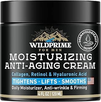 - Men's Face Moisturizer Cream - Anti Aging & Wrinkle - Men's Shave Lotion - Made in USA - Collagen, Hyaluronic Acid, Vitamins E & A, Avocado Oil - Age Facial Skin Care, Day & Night Moisturizing, 4 oz