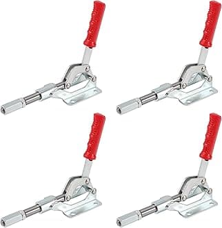 KEILEOHO 4 Packs Push Pull Quick Release Toggle Clamp 20314, 1000 Lbs Holding Capacity, Heavy Duty Large Push Pull Toggle Clamp, Push Pull Clamp for Machine Operation, Woodworking, Welding, 303 Em