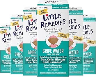 Gripe Water for Babies, With Chamomile, for Baby Gas Relief, No Alcohol or Artificial Dyes, 4 Fl Oz, Pack of 6