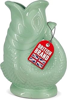 Gurgle Glug Jug The Bubble Jug® Duck Egg 50 fl oz 1.5L Litre Extra Large Pitcher - Fish Shaped Jug - Decorative Ceramic Glugging Cocktail, Water and Gin Vase and Gurgling Carafe Pot