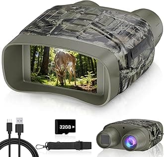 Night Vision Goggles for Adults, 3" HD Screen, 5000mAh Rechargeable Night Vision Binoculars with 32GB Card & 4K Video Recording for Wildlife, Hunting, Security
