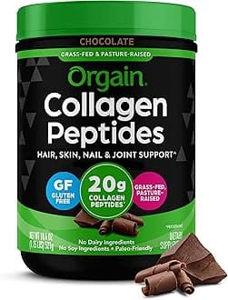 Hydrolyzed Collagen Peptides Powder For Women & Men, Chocolate, 20g Grass Fed Collagen - Hair, Skin, Nail, & Joint Support Supplement, Paleo & Keto, Non-GMO, Type I and III, 1lb