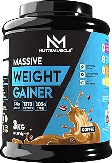 Nutrimuscle Massive Weight Gainer - 3kg - Choco Latte Flavour for Mass & Muscle Gain