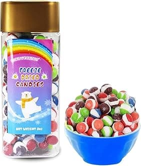 Halloween Candy WILD BERRIES 8oz Jar – Freeze Dried Candy, Dehydrated Skittles, Puff Frozen Wildberries, Bulk Giant Snack Fruit Crunch in Safe Canister Extra Large Treats for Parties & Trick-or-Treat